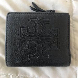 Tory Burch Black bi-fold leather wallet